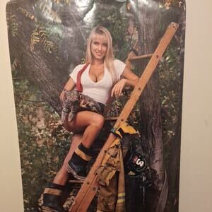 M5156 Beauty On Duty Firewoman. 1993 "Rescue". Sexy Firewoman Poster
